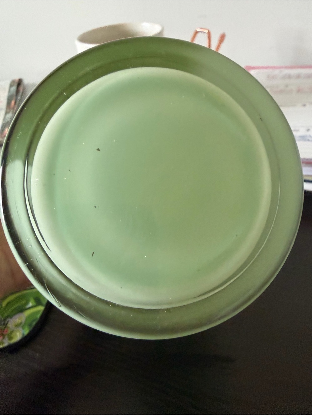 Rae Dunn by Magenta MAKEUP ADDICT Green Glass Makeup Brush Holder - Picture 5 of 5